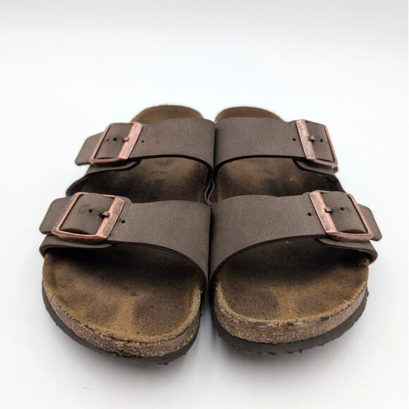 Birkenstock Arizona Birkibuc Double Strap Sandals Kids Mocha Brown Size US3 EU34 - Picture 2 of 11